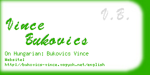 vince bukovics business card